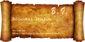 Bölcskei Ibolya névjegykártya