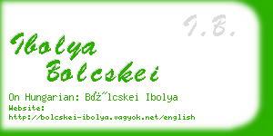ibolya bolcskei business card